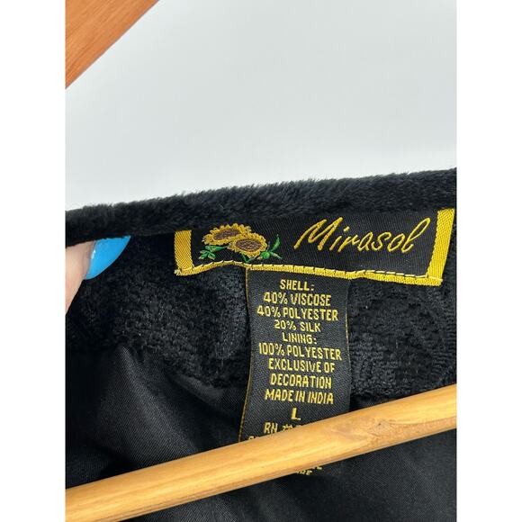Mirasol Women's Jacket, Size Large‎ Black Brocade with Gold Embroidery & Beads - Picture 6 of 7